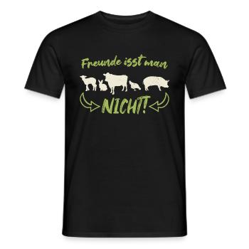 Vegetarisch Vegan Vegetarier Veganer Spruch - Männer T-Shirt - Schwarz - Vorne - AI Model Male 178 light (178cm)