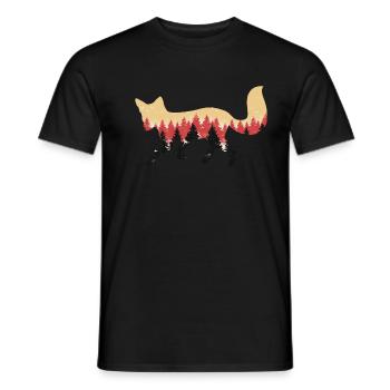 Fox foxes woodland woodland animals silhouette woods animal - Men's T-Shirt - black - Front - AI Model Male 178 light (178cm)