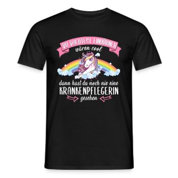 Krankenpflegerin Krankenschwester Pflegerin Spruch - Männer T-Shirt - Schwarz - Vorne - AI Model Male 178 light (178cm)