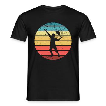 Tennis player tennis racket sport silhouette - Men's T-Shirt - black - Front - AI Model Male 178 light (178cm)