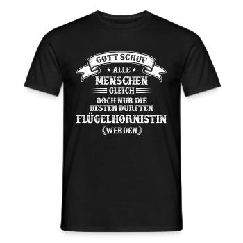 Flügelhornistin Flügelhorn Horn Instrument Spruch - Männer T-Shirt - Schwarz - Vorne - AI Model Male 178 light (178cm)