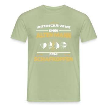 Schafkopfen Schafkopf Kartenspiel Spielkarten - Männer T-Shirt - Sage - Vorne - AI Model Male 178 light (178cm)