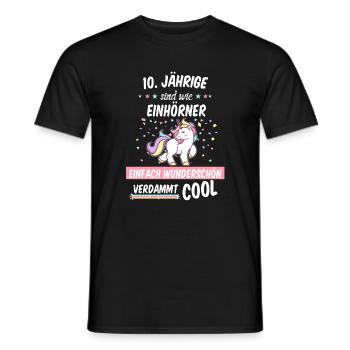 Geburtstag 10 Geburtstag Einhorn Spruch Party - Männer T-Shirt - Schwarz - Vorne - AI Model Male 178 light (178cm)