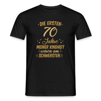 Geburtstag 70 Geburtstag Kindheit Spruch Party - Männer T-Shirt - Schwarz - Vorne - AI Model Male 178 light (178cm)