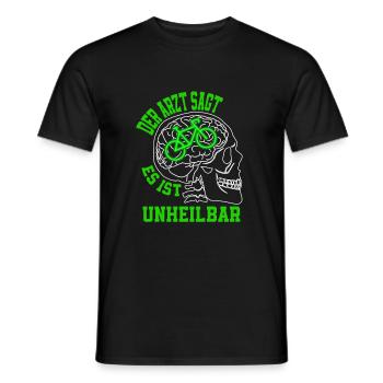 Fahrrad Radfahrer Der Arzt sagt es ist unheilbar - Männer T-Shirt - Schwarz - Vorne - AI Model Male 178 light (178cm)