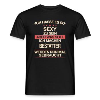 Bestatter Bestatten Totengräber Beruf Spruch - Männer T-Shirt - Schwarz - Vorne - AI Model Male 178 light (178cm)
