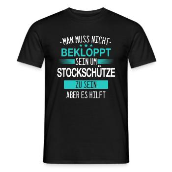 Stockschießen Eisstockschießen Eisstock Spruch - Männer T-Shirt - Schwarz - Vorne - AI Model Male 178 light (178cm)
