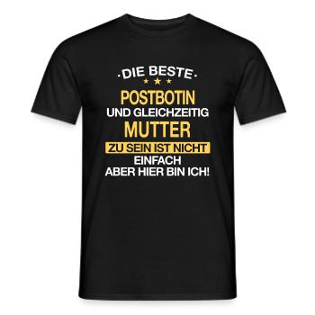 Postbotin Briefträgerin Post Paketdienst Spruch - Männer T-Shirt - Schwarz - Vorne - AI Model Male 178 light (178cm)