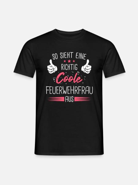 Feuerwehrfrau Feuerwehr Notruf 112 Beruf Spruch - Männer T-Shirt - Schwarz