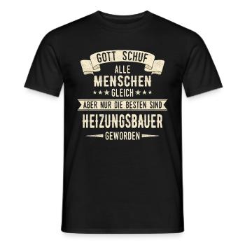 Heizungsbauer Heizungsbau Bauarbeiter Beruf Spruch - Männer T-Shirt - Schwarz - Vorne - AI Model Male 178 light (178cm)