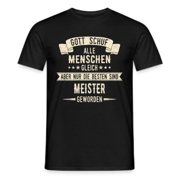 Meister Meisterprüfung Meisterbrief Spruch - Männer T-Shirt - Schwarz - Vorne - AI Model Male 178 light (178cm)