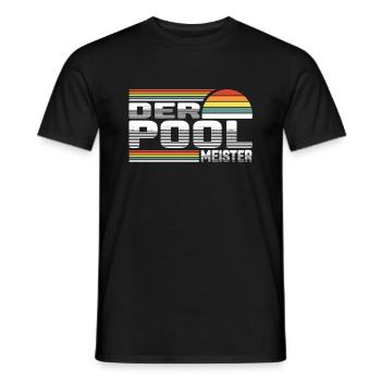 Pool Meister Swimmingpool Poolmeister Bademeister - Männer T-Shirt - Schwarz - Vorne - AI Model Male 178 light (178cm)
