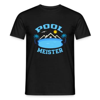 Swimmingpool Bademeister Poolmeister Pool Meister - Männer T-Shirt - Schwarz - Vorne - AI Model Male 178 light (178cm)