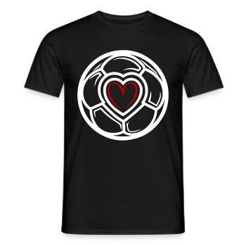 Soccer Heart Love - Men's T-Shirt - black - Front - AI Model Male 178 light (178cm)