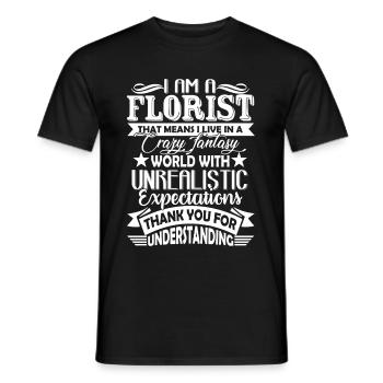 Florist Crazy Fantasy Florist - Men's T-Shirt - black - Front - AI Model Male 178 light (178cm)