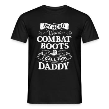 Father's Day Combat Daddy I Call Him Daddy - Men's T-Shirt - black - Front - AI Model Male 178 light (178cm)