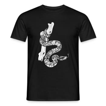 Boa Constrictor Floral Pattern - Men's T-Shirt - black - Front - AI Model Male 178 light (178cm)