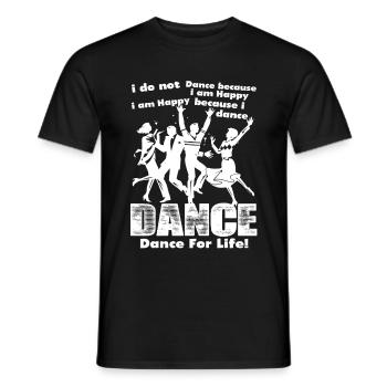 Dancer Dance For Life - Men's T-Shirt - black - Front - AI Model Male 178 light (178cm)