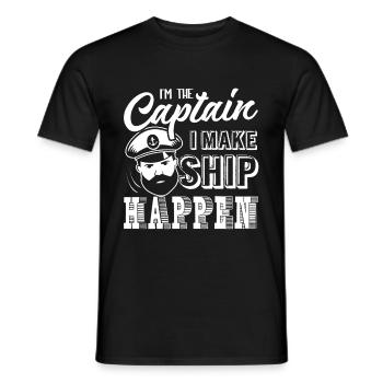 Captain I Make Ship Happen - Men's T-Shirt - black - Front - AI Model Male 178 light (178cm)