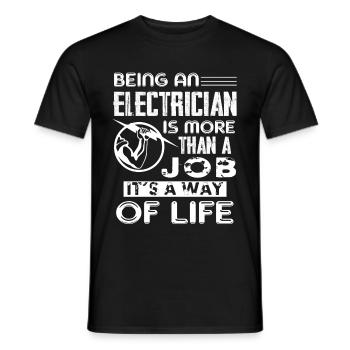 Electrician It's A Way Of Life - Men's T-Shirt - black - Front - AI Model Male 178 light (178cm)