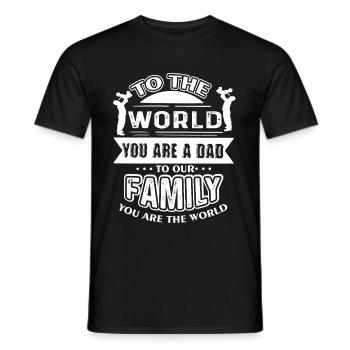 Father's Day My Dad Is My World - Men's T-Shirt - black - Front - AI Model Male 178 light (178cm)