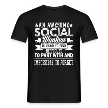 Social Worker Awesome Social Worker - Men's T-Shirt - black - Front - AI Model Male 178 light (178cm)