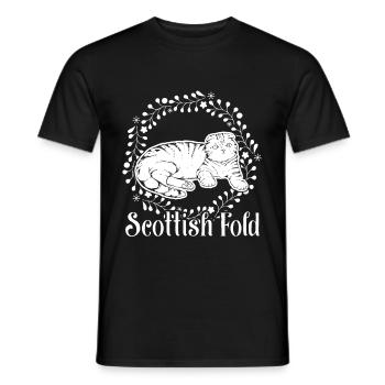 Scottish Fold Cat Vintage Design - Men's T-Shirt - black - Front - AI Model Male 178 light (178cm)