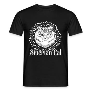 Siberian Cat Siberian Cat Vintage - Men's T-Shirt - black - Front - AI Model Male 178 light (178cm)