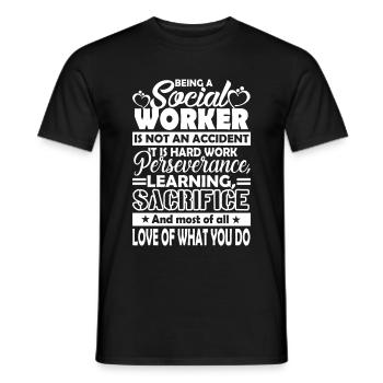 Social Worker Being A Social Worker - Men's T-Shirt - black - Front - AI Model Male 178 light (178cm)