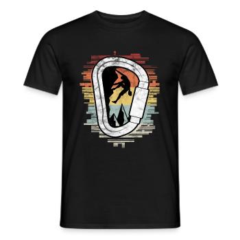 Mousqueton d'escalade vintage - T-shirt homme - noir - Devant - AI Model Male 178 light (178cm)