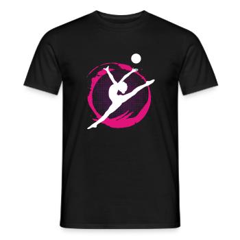 Turnen gymnastiek - Heren T-shirt - zwart - Voor - AI Model Male 178 light (178cm)