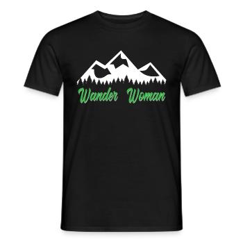 Wander Woman Spruch Berge Natur Hobby Wandern - Männer T-Shirt - Schwarz - Vorne - AI Model Male 178 light (178cm)