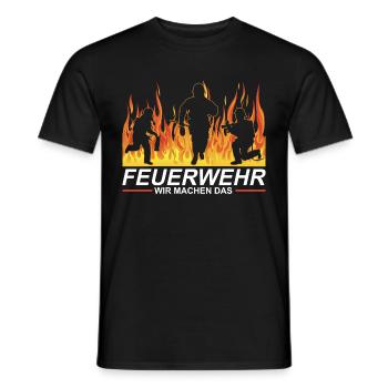 Feuerwehr Feuerwehrmann Feuerwehrfrau Geschenk - Männer T-Shirt - Schwarz - Vorne - AI Model Male 178 light (178cm)