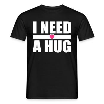 Hug Festival Fun saying - Men's T-Shirt - black - Front - AI Model Male 178 light (178cm)
