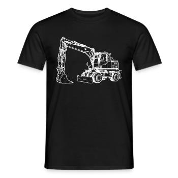 Pelle mécanique pelle à pelles blanches - T-shirt homme - noir - Devant - AI Model Male 178 light (178cm)