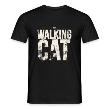 The Walking Cat - Männer T-Shirt - Schwarz - Vorne - AI Model Male 178 light (178cm)