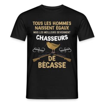 Chasseurs de bécasse cadeau homme bécassier - T-shirt homme - noir - Devant - AI Model Male 178 light (178cm)