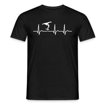 Courbe ECG - Courbe cardiaque - Pouls - Wing Surf - T-shirt homme - noir - Devant - AI Model Male 178 light (178cm)