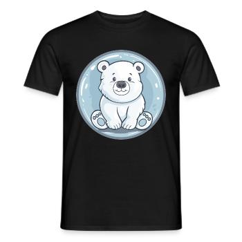 Süßer Eisbär im Cartoon-Stil - Männer T-Shirt - Schwarz - Vorne - AI Model Male 178 light (178cm)