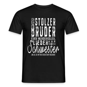 Ich bin stolzer Bruder einer tollen Schwester - Männer T-Shirt - Schwarz - Vorne - AI Model Male 178 light (178cm)