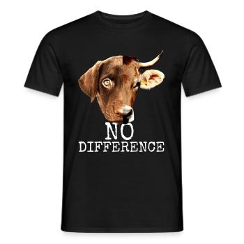 No Difference Pro Vegan Vegetan Tierschutz - T-shirt homme - noir - Devant - AI Model Male 178 light (178cm)