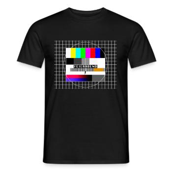 Photo d’essai de fin de journée des années 80 années 90 costume de fête - T-shirt homme - noir - Devant - AI Model Male 178 light (178cm)