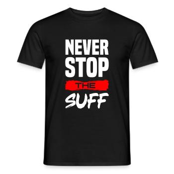 Never stop the SuffTour Party Pfeffi Goldi - T-shirt homme - noir - Devant - AI Model Male 178 light (178cm)