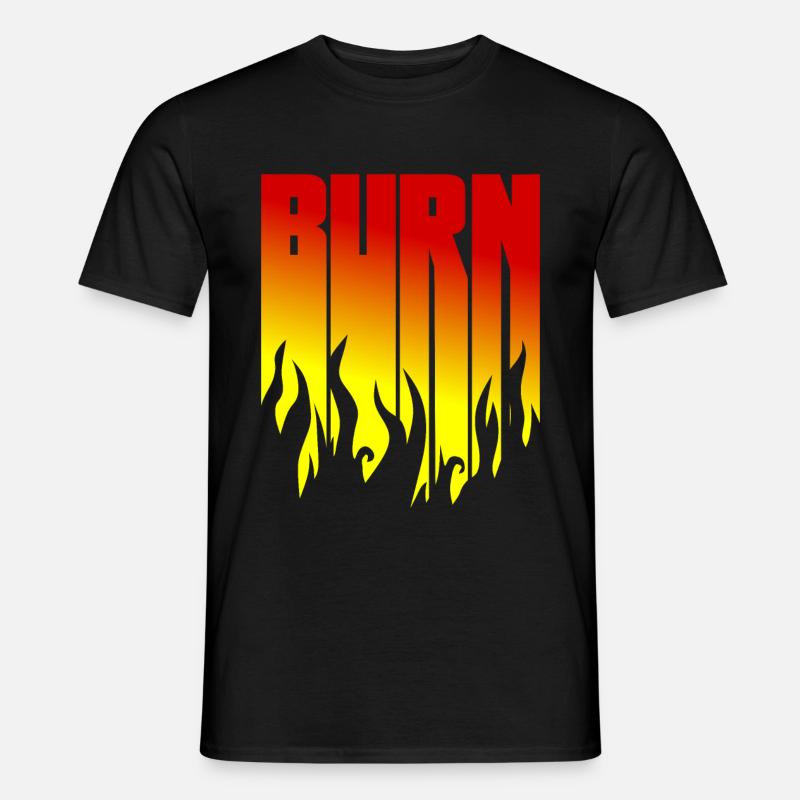 BURN - Black Flames - Flame - Men’s T-shirt - black