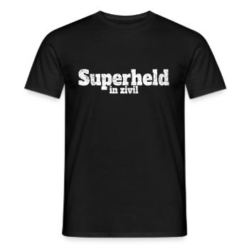 Superheld In Zivil Superhelden Kostüm Motto Party - Männer T-Shirt - Schwarz - Vorne - AI Model Male 178 light (178cm)