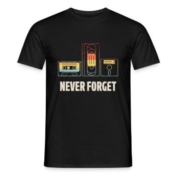 Never forget Video Floppy Disc Audio Cassette - Männer T-Shirt - Schwarz - Vorne - AI Model Male 178 light (178cm)
