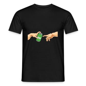 Bière en conserve boire de la bière en conserve Michel Angelo - T-shirt homme - noir - Devant - AI Model Male 178 light (178cm)