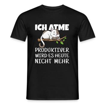 Katze Relaxen Chillen Pause Schlafen - Männer T-Shirt - Schwarz - Vorne - AI Model Male 178 light (178cm)