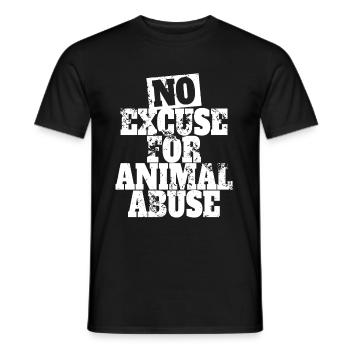 Aucune excuse pour la maltraitance des animaux Bien-être animal Amour animal - T-shirt homme - noir - Devant - AI Model Male 178 light (178cm)