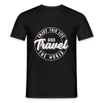 Voyage voyage disant voyage nature - T-shirt homme - noir - Devant - AI Model Male 178 light (178cm)